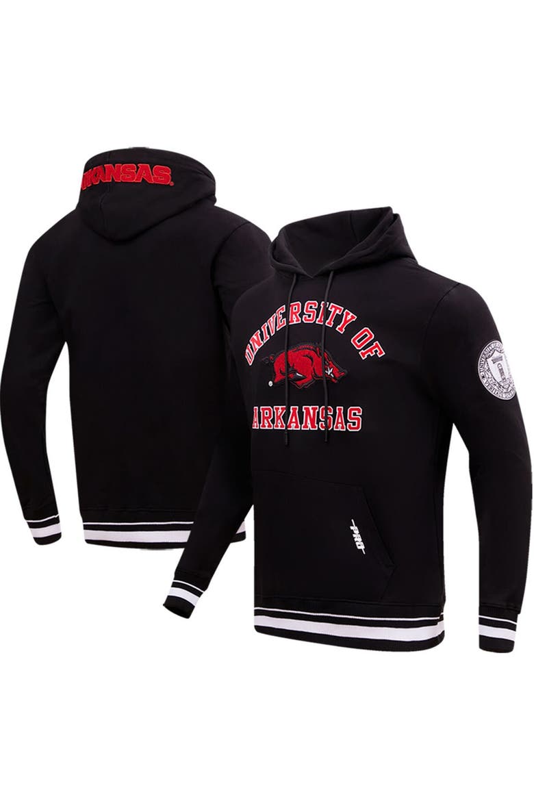 Men's Pro Standard Black Arkansas Razorbacks Classic Stacked Logo Pullover Hoodie, Main, color, Black