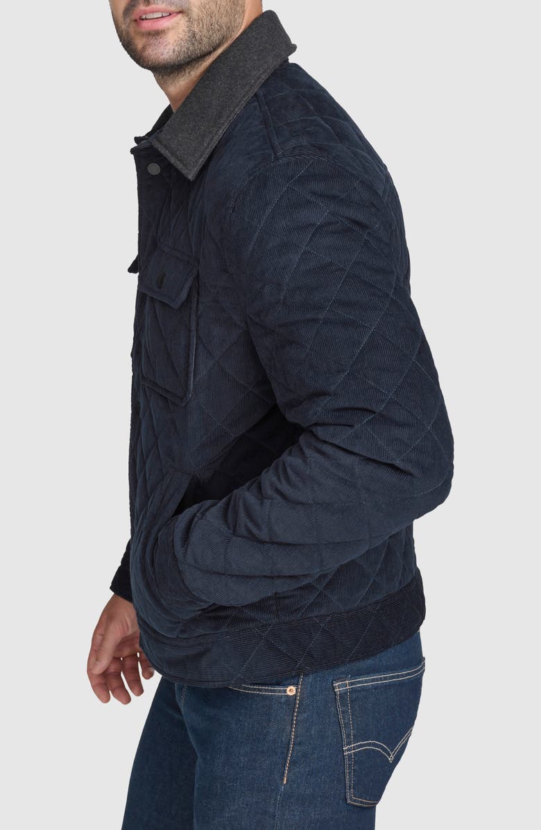 Cole Haan Quilted Shirt Jacket, Alternate, color, Navy