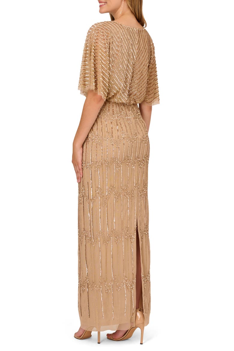 Beaded Evening Gown, Alternate, color, CHAMPAGNE GOLD