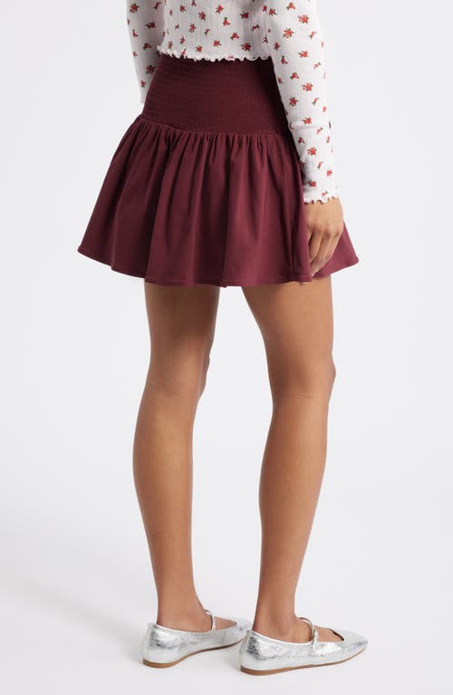 Bp. Cinched Bubble Miniskirt In Burgundy