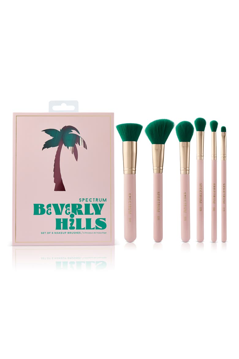 Beverly Hills 6-Piece Makeup Brush Set, Main, color, PINK