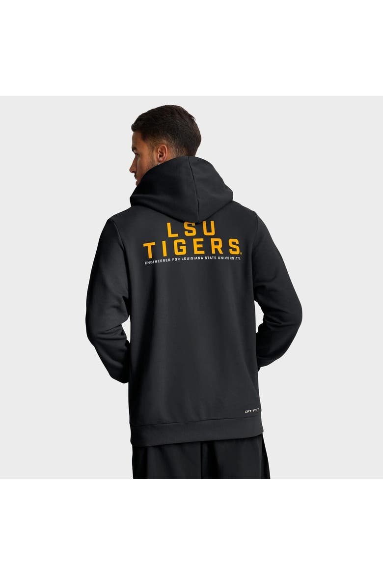 Men's Nike Black LSU Tigers 2025 Sideline Standard Issue Dri-FIT Full-Zip Hoodie, Alternate, color, Black