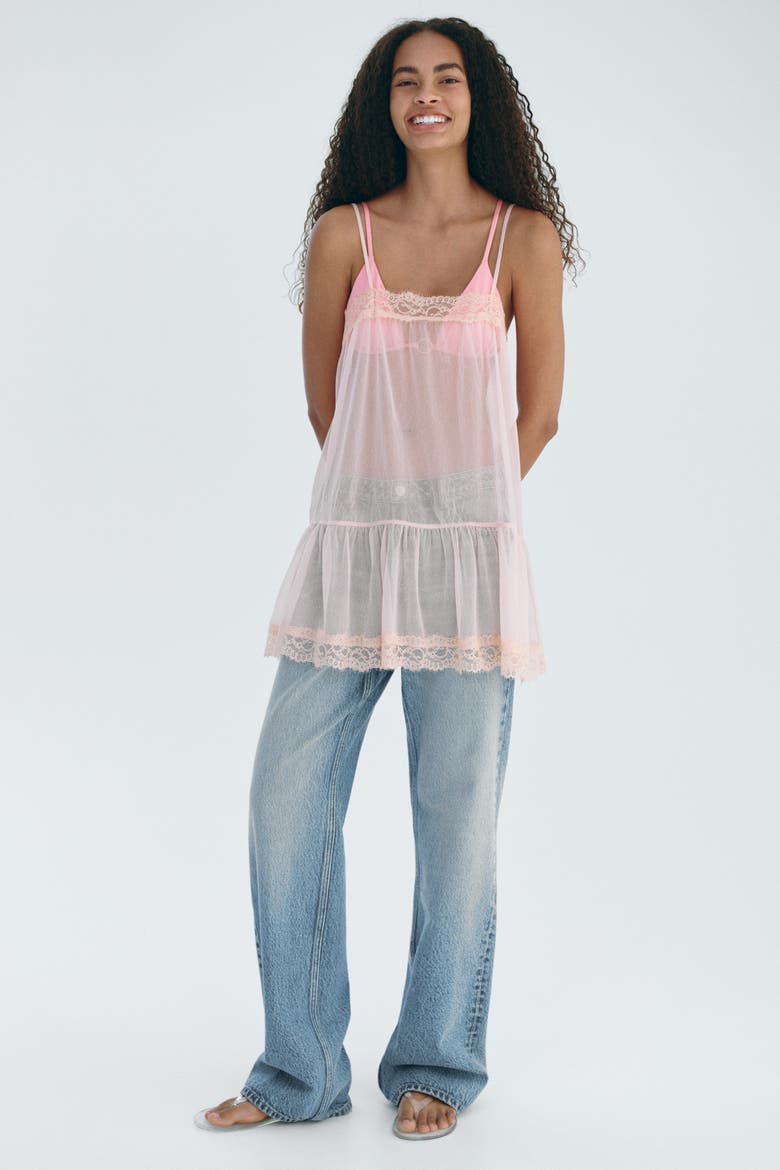 Lace-trimmed Camisole Top, Alternate, color, Light dusty pink