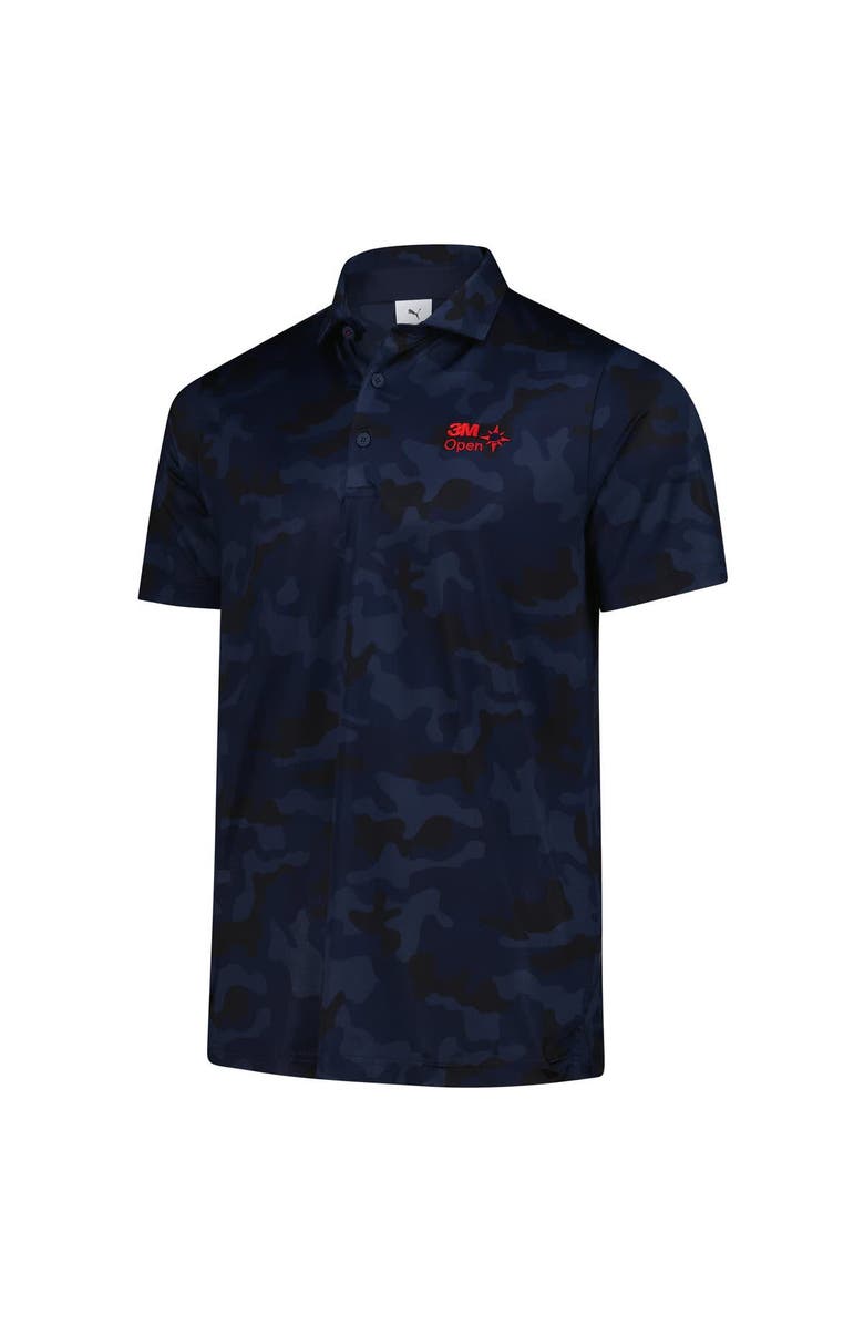 PUMA Men's Puma Navy 3M Open MATTR Volition Camo Polo, Alternate, color, Navy