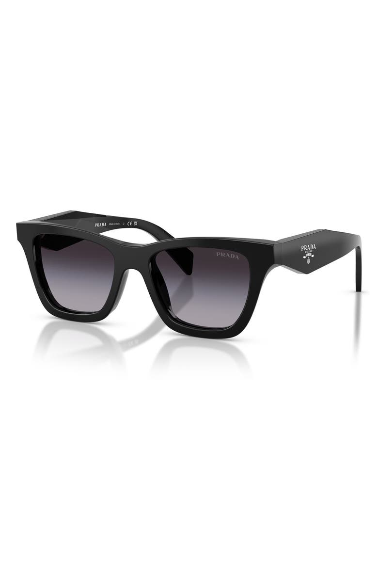 Prada 51mm Butterfly Sunglasses, Alternate, color, Black / Grey Gradient