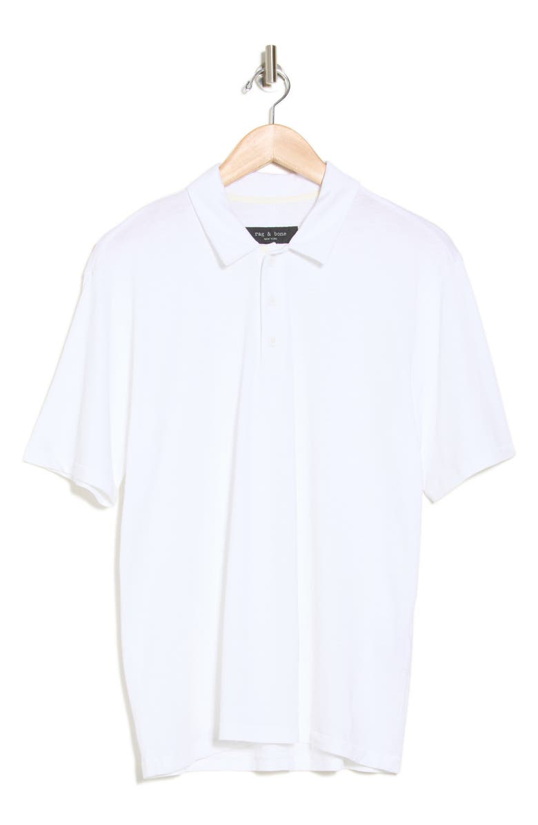 rag & bone Classic Cotton Slub Jersey Polo, Alternate, color, White