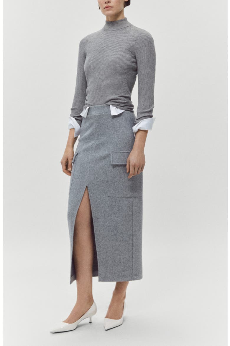 Rib Turtleneck Sweater, Alternate, color, GREY