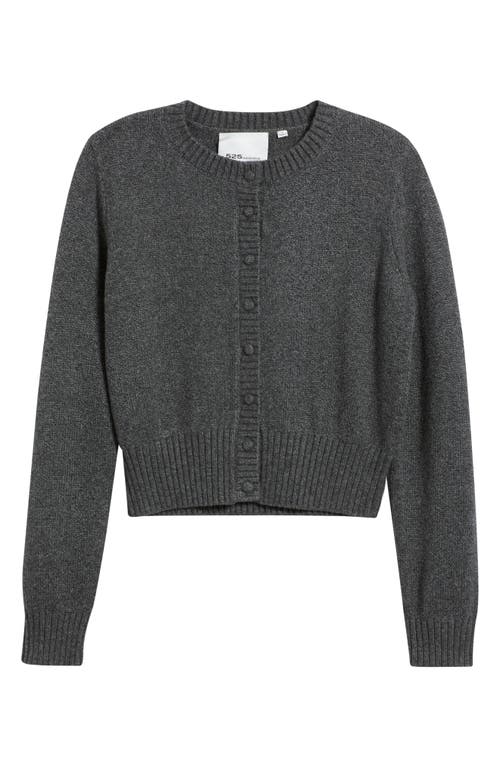 525 Covered Button Cardigan In Gray