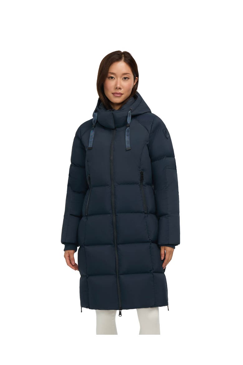 Zaniah Long Channel Quilted Puffer, Main, color, Navy