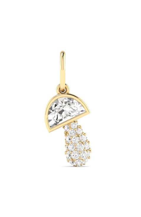 Mushroom Lab Diamond Charm Pendant in 14K