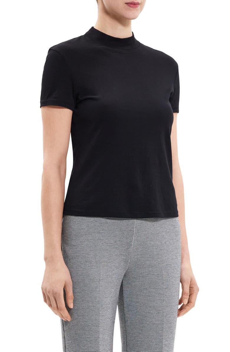 Theory Tiny Mock Neck Organic Pima Cotton T-Shirt, Alternate, color, 