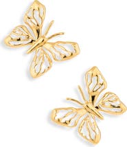 Oscar de la Renta Openwork Butterfly Earrings