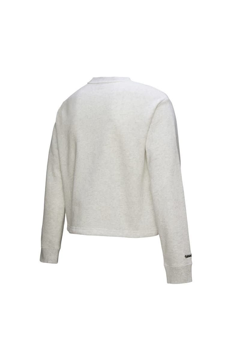 Mitchell & Ness Women's Mitchell & Ness Heather Gray Los Angeles Dodgers Cropped Toggle Pullover Sweatshirt, Alternate, color, Heather Gray