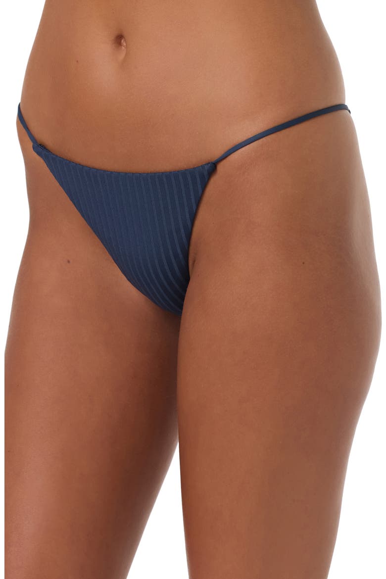 Shorebreak Ribbed Redondo Bikini Bottoms, Alternate, color, NAVY