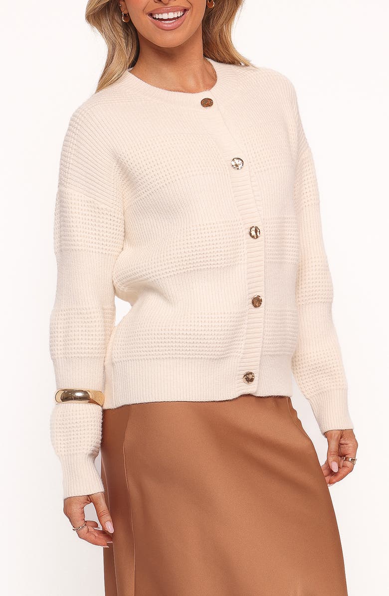 Petal & Pup Verago Mixed Stitch Cardigan, Alternate, color, Cream