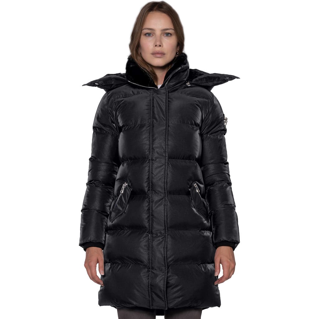 Woodpecker Penguin Long Length Quilted Coat In Black