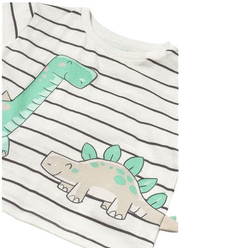 Mayoral Striped Dinosaur T-shirt In Teal