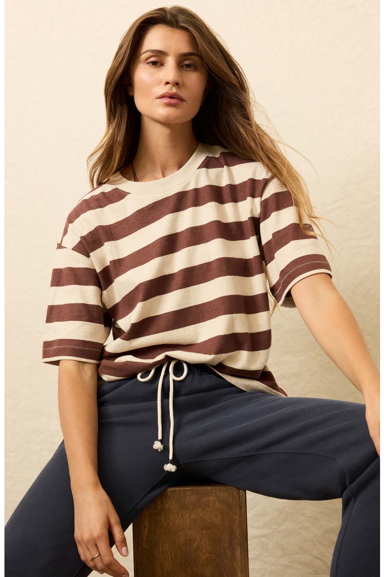 Stripe Hemp & Organic Cotton T-Shirt, Alternate, color, ESPRESSO STRIPE