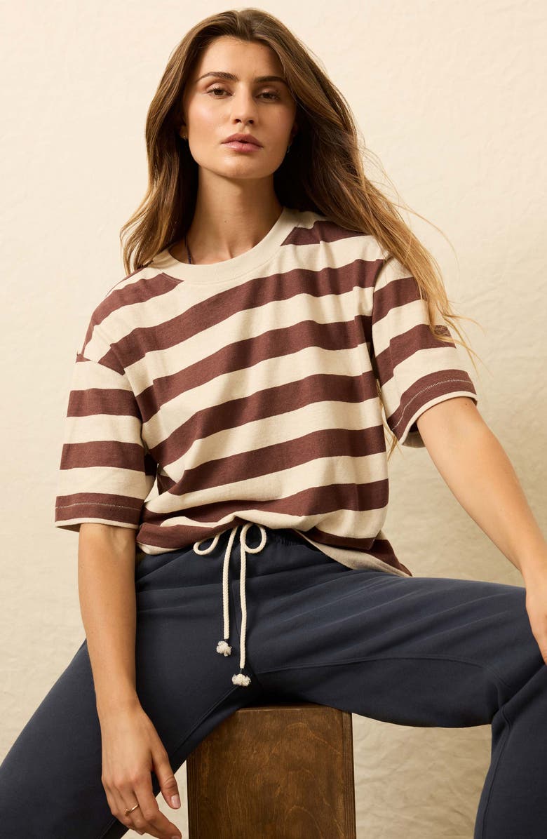 Faherty Stripe Hemp & Organic Cotton T-Shirt, Alternate, color, Espresso Stripe