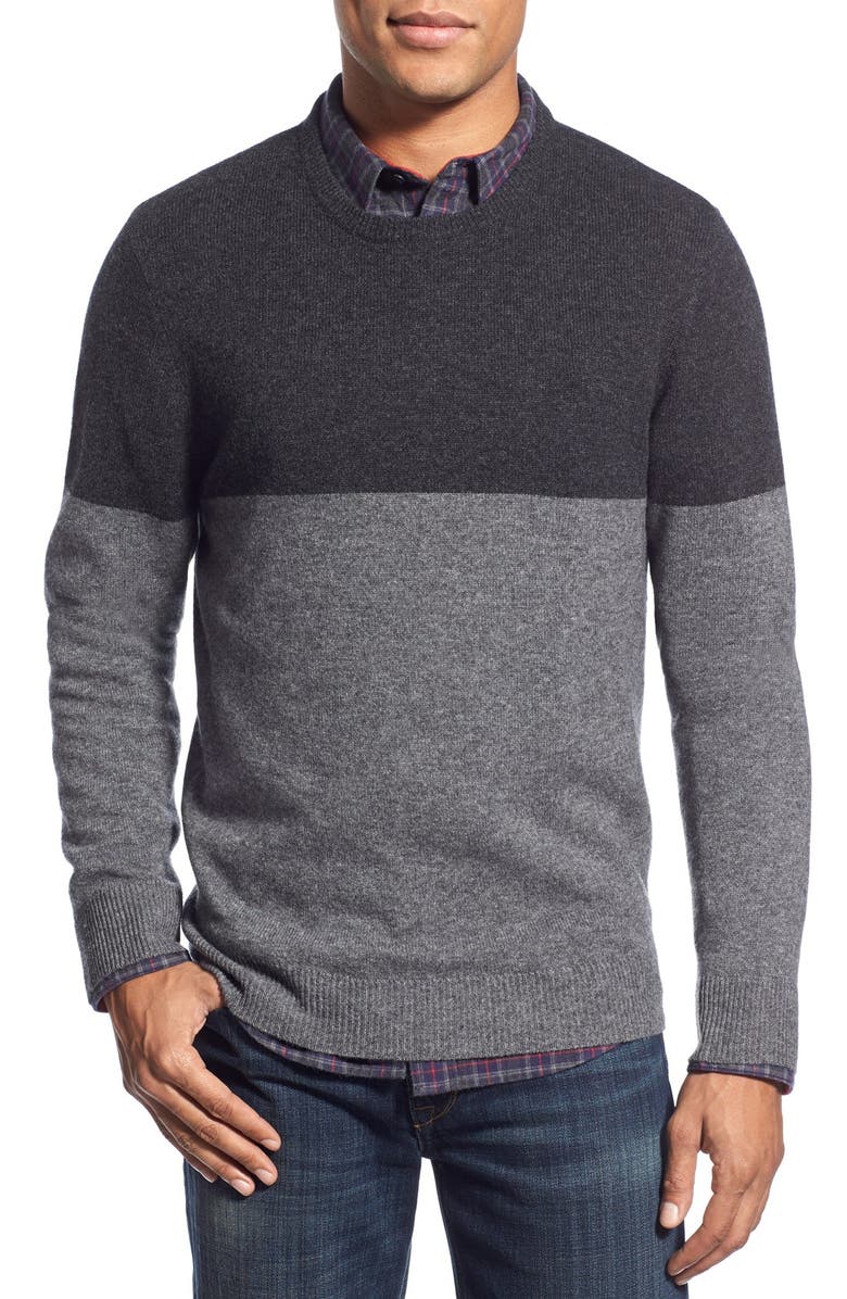 1901 Colorblock Knit Merino Wool & Cashmere Sweater, Main, color, 