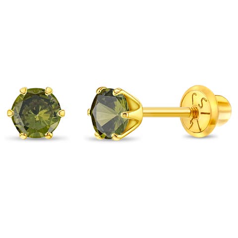 14k Classic Prong Solitaire Earrings