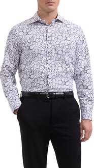 Bugatchi Axel Shaped Fit Stretch Cotton Button-Up Shirt