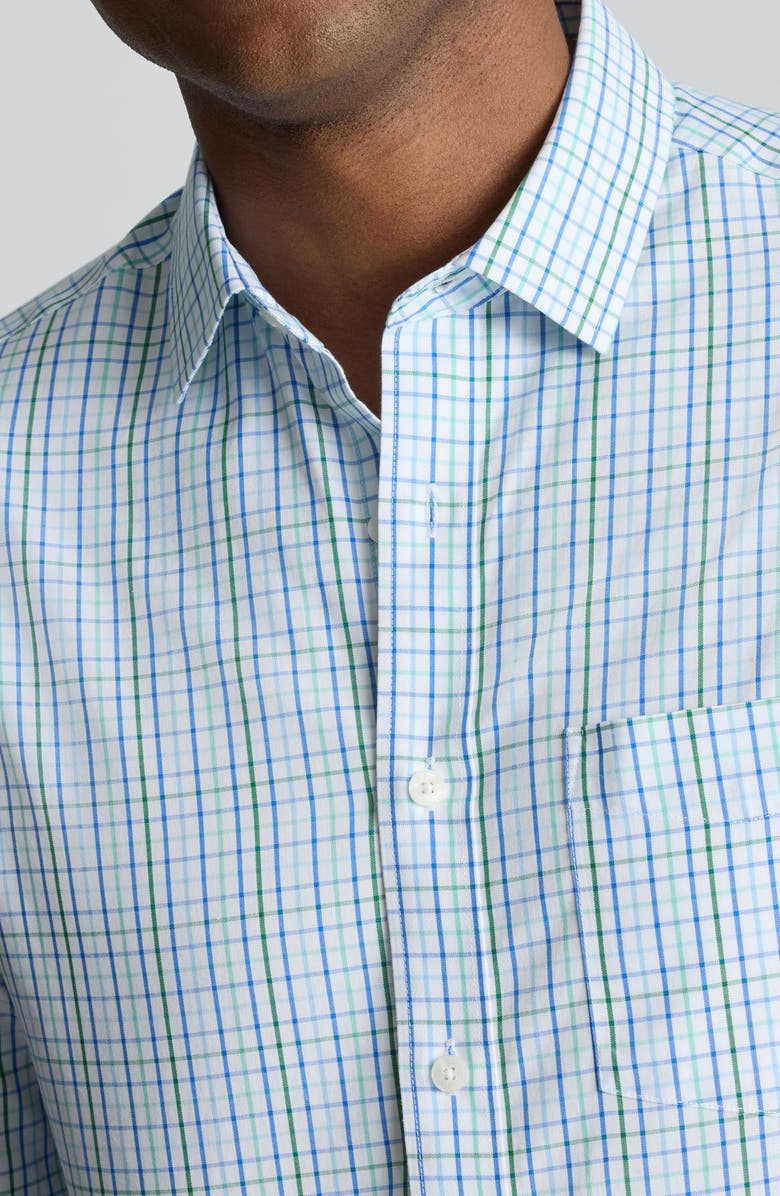 UNTUCKit Plaid CottonTek Performance Button-Up Shirt, Alternate, color, Blue