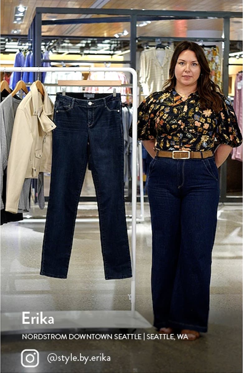 'Ab'Solution Stretch Long Straight Leg Jeans, sales video thumbnail