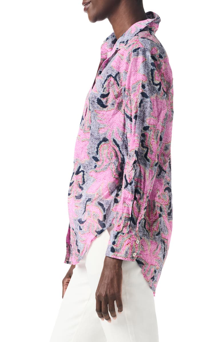 NIC+ZOE Petal Patch Relaxed Cotton Button-Up Shirt, Alternate, color, 