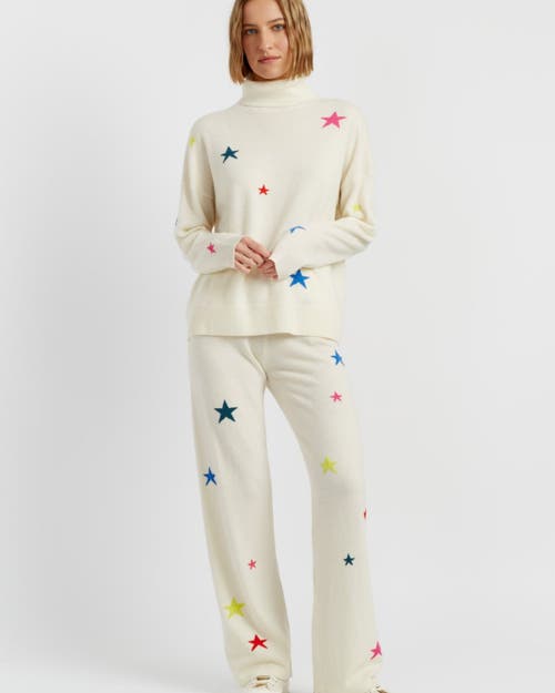 Chinti & Parker Wool Cashmere Star Wide-leg Track Pants In Neutral