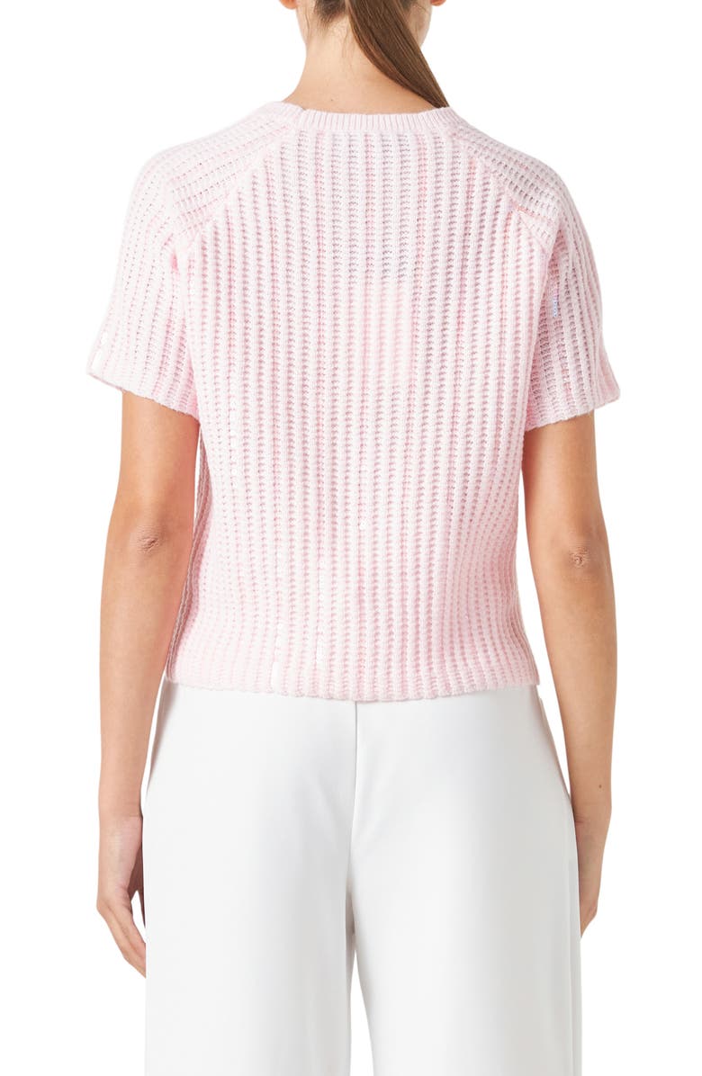 Endless Rose Sequin Rib Sweater, Alternate, color, Light Pink