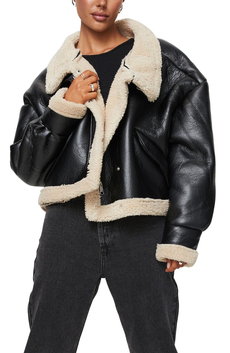 Princess Polly Kimmons Faux Shearling Jacket, Main, color, 