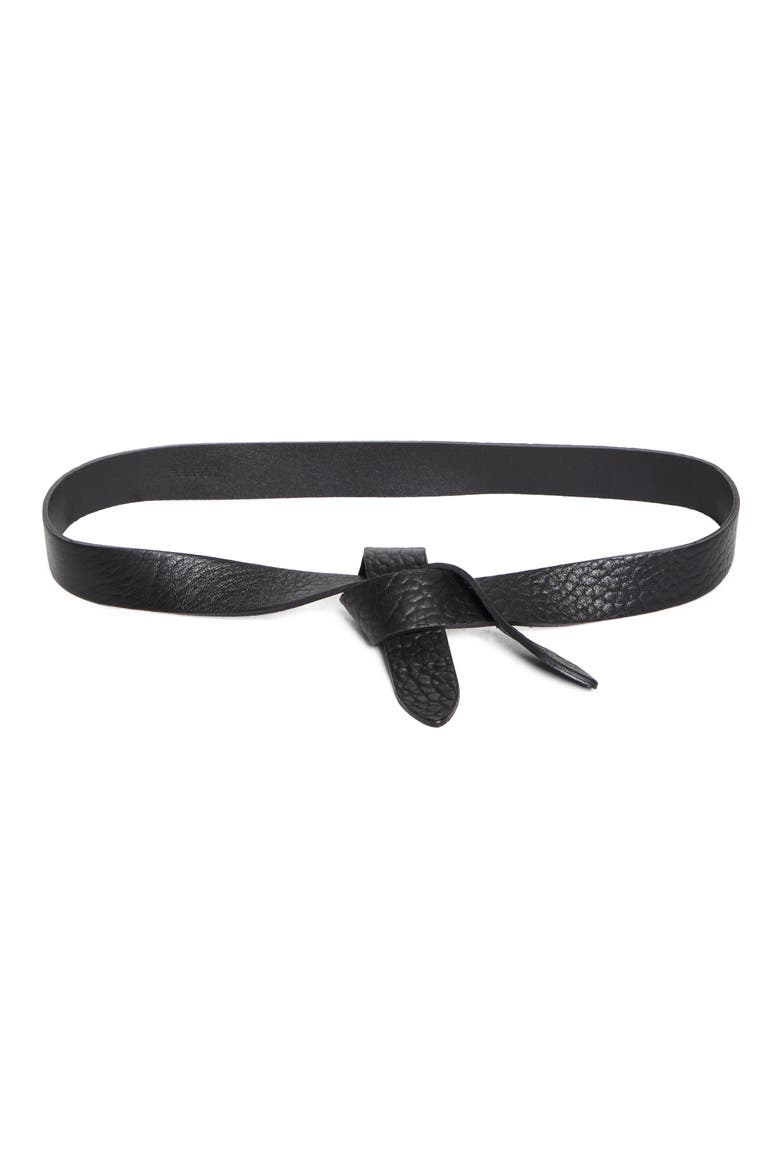 Kirka Leather Belt, Main, color, BLACK