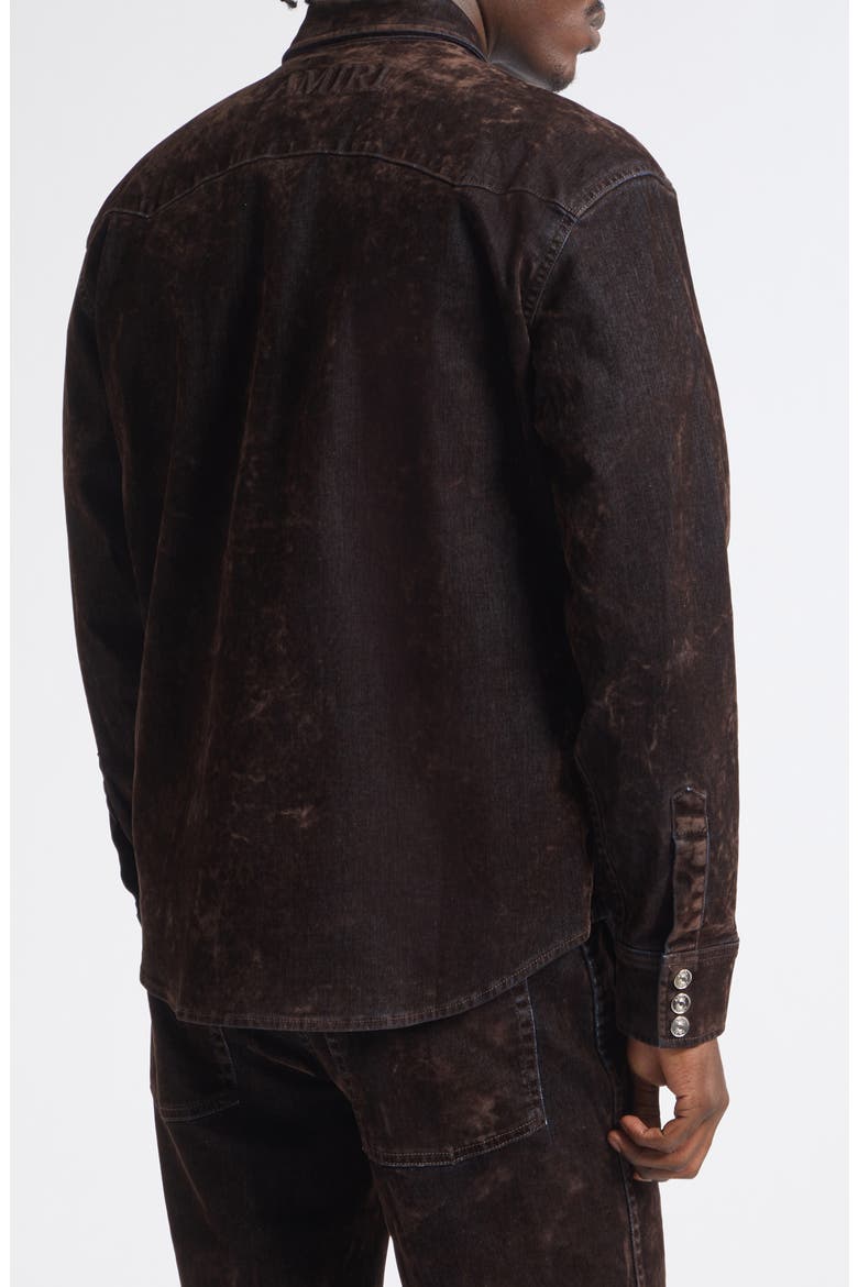 Flocked Denim Shirt Jacket, Alternate, color, HUSK