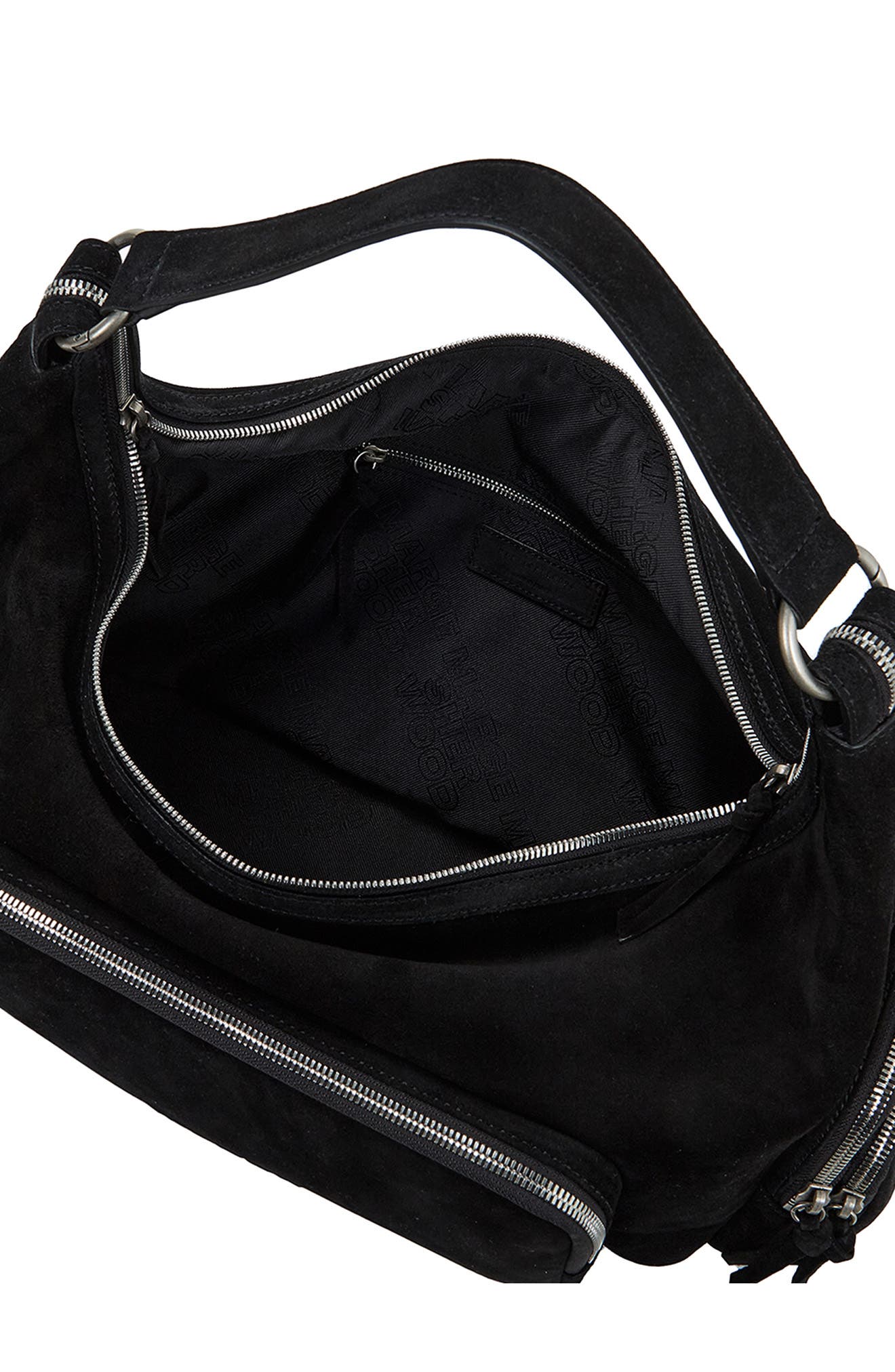 MARGESHERWOOD City Suede Hobo Bag, Alternate, color, Black Suede