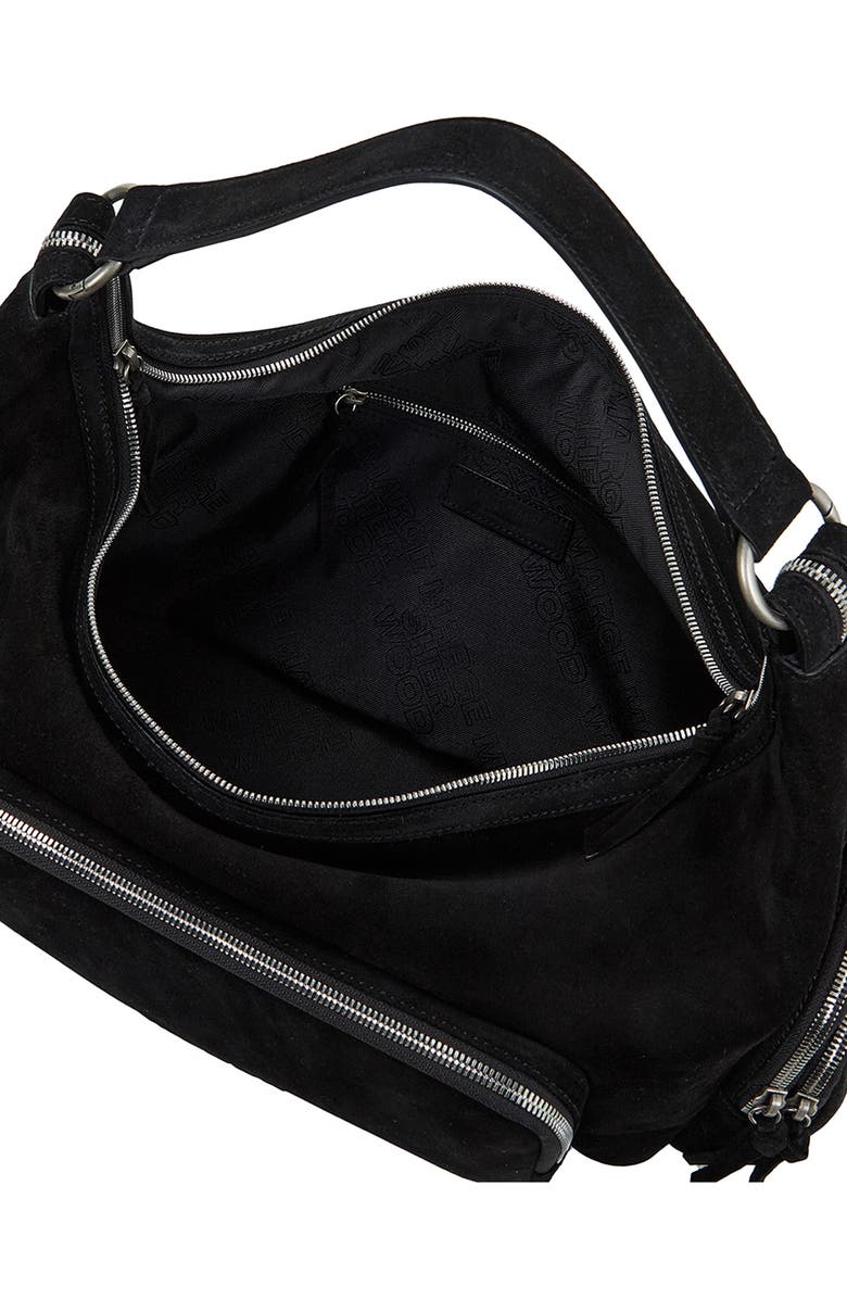 MARGESHERWOOD City Suede Hobo Bag, Alternate, color, Black Suede