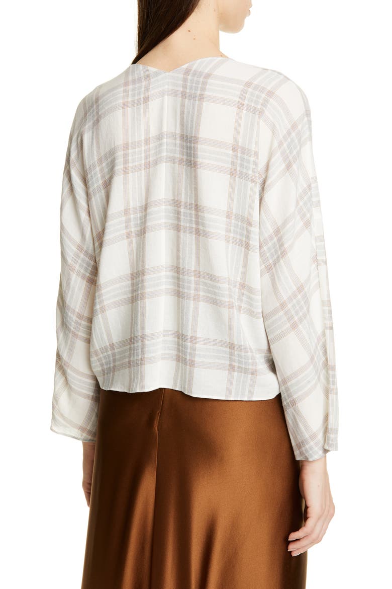 Plaid Crossover Top, Alternate, color, OFF WHITE