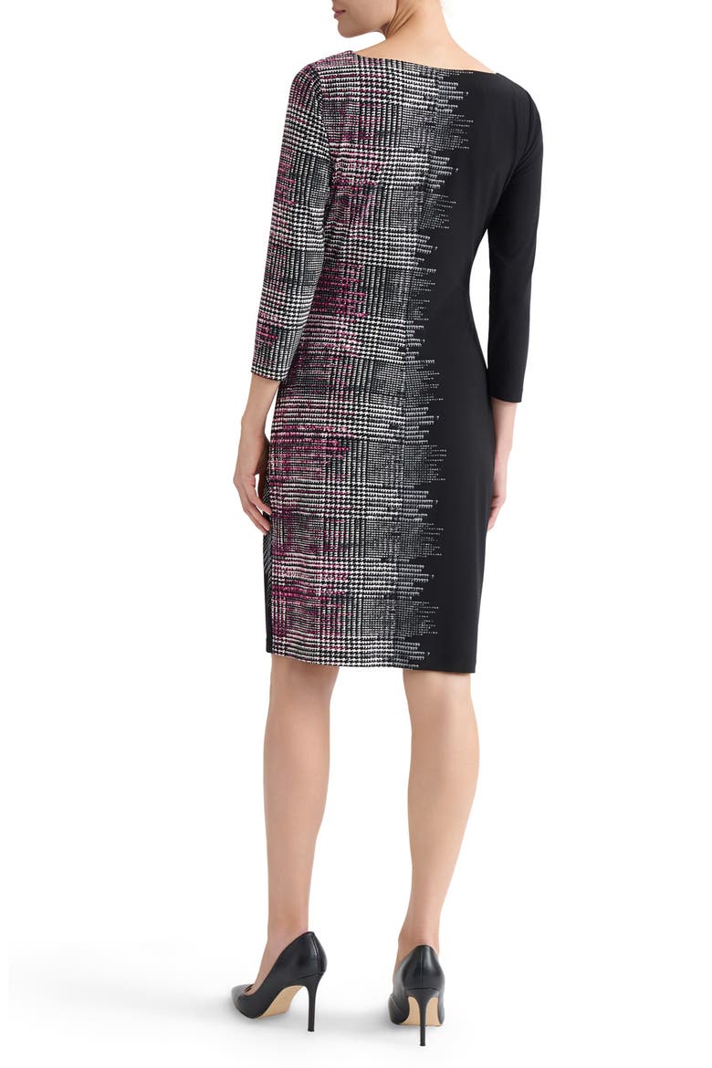 Houndstooth Print Sheath Dress, Alternate, color, CERISE MULTI