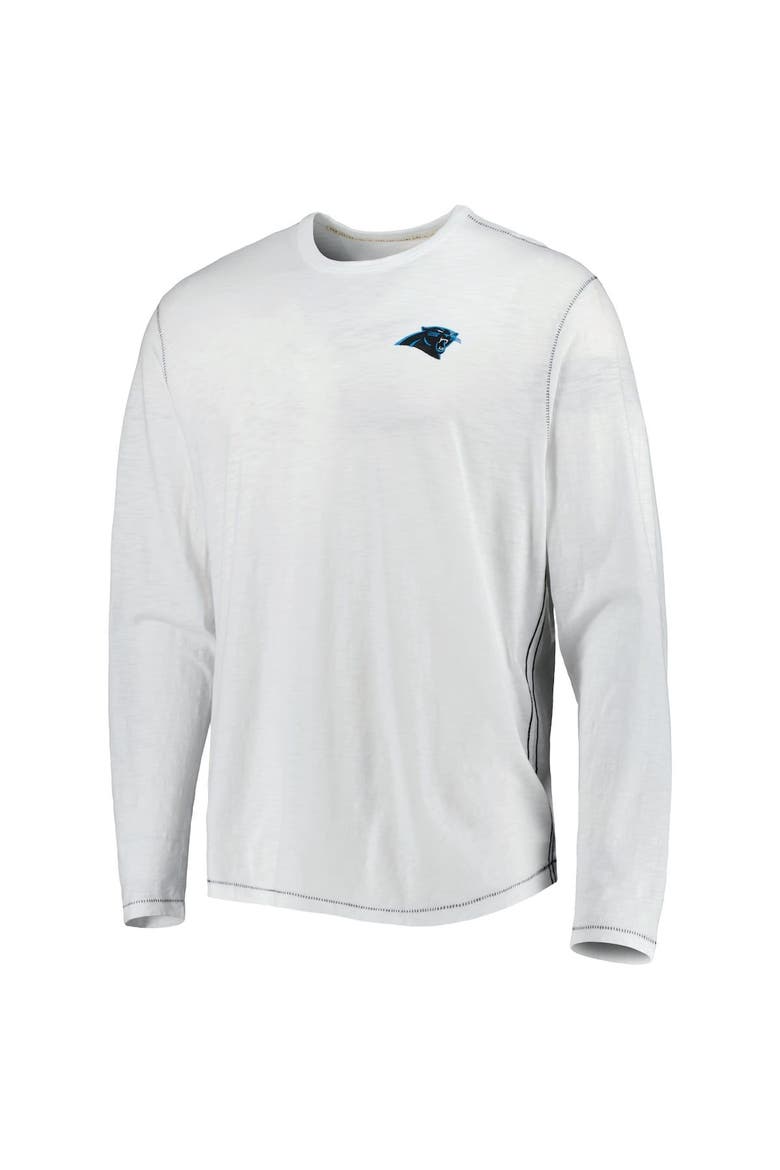 Men's Tommy Bahama White Carolina Panthers Laces Out Billboard Long Sleeve T-Shirt, Alternate, color, White