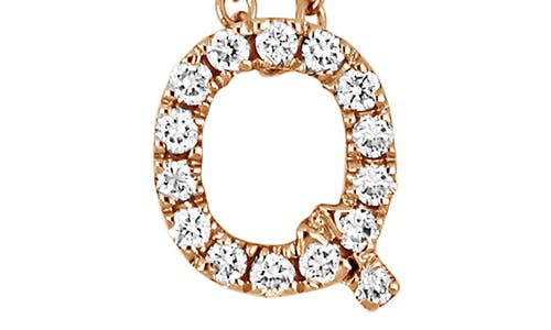 Bony Levy Diamond Pavé Initial Pendant Necklace In 18k Rose Gold - Q