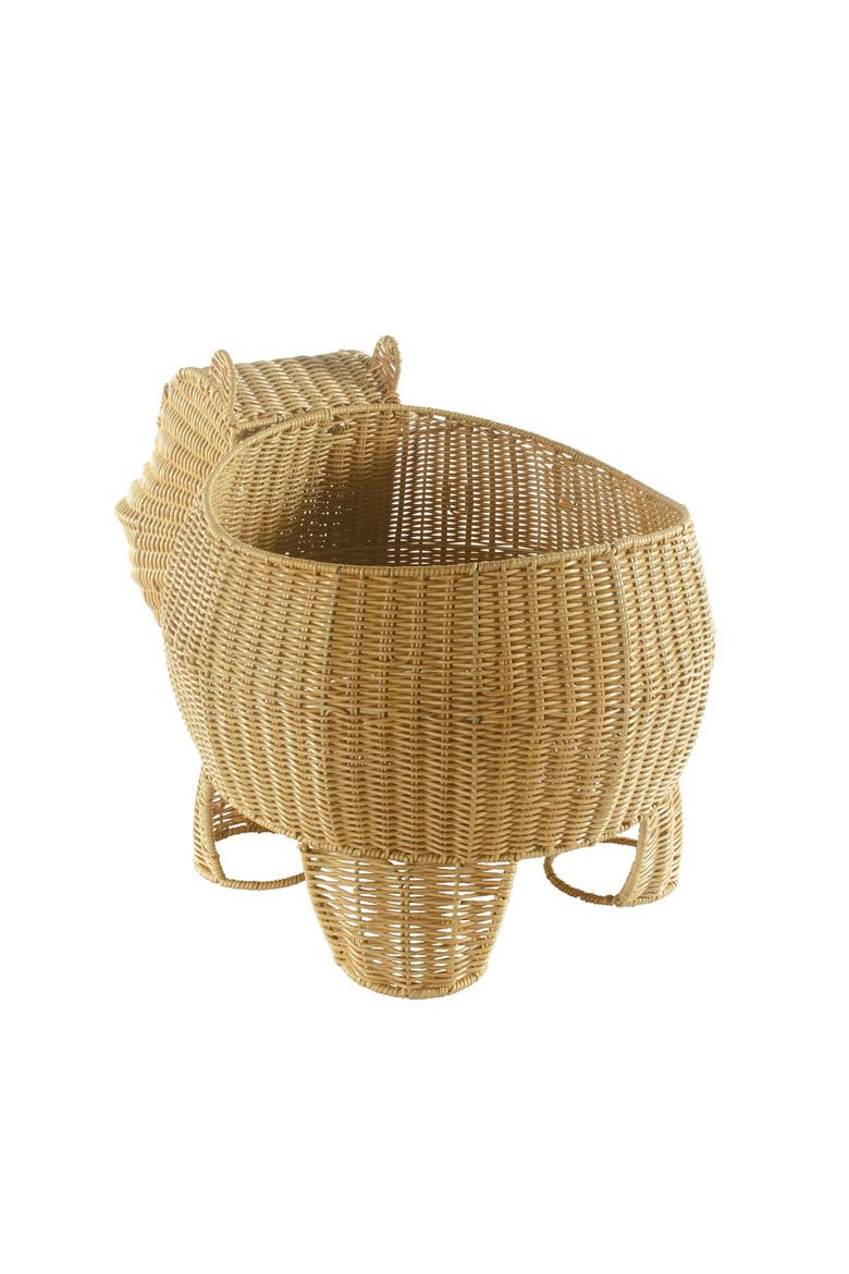 Hippo Washable Wicker Floor Basket, Alternate, color, Brown