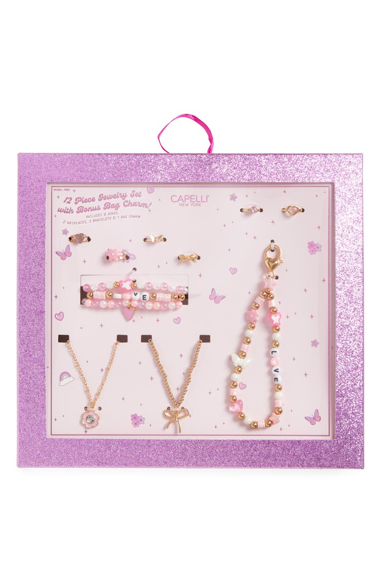Capelli New York Kids' 12-Piece Jewelry Set, Main, color, Pink
