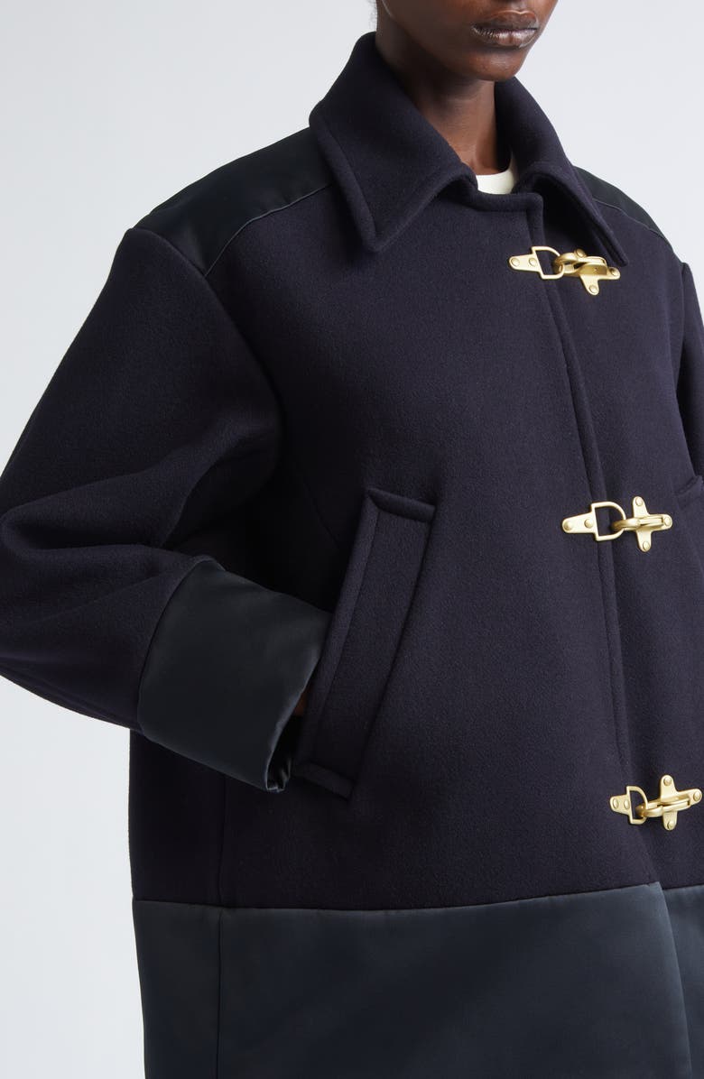 Wales Bonner Keiko Mixed Media Coat, Alternate, color, 