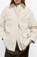 MANGO Corduroy Collar Denim Jacket