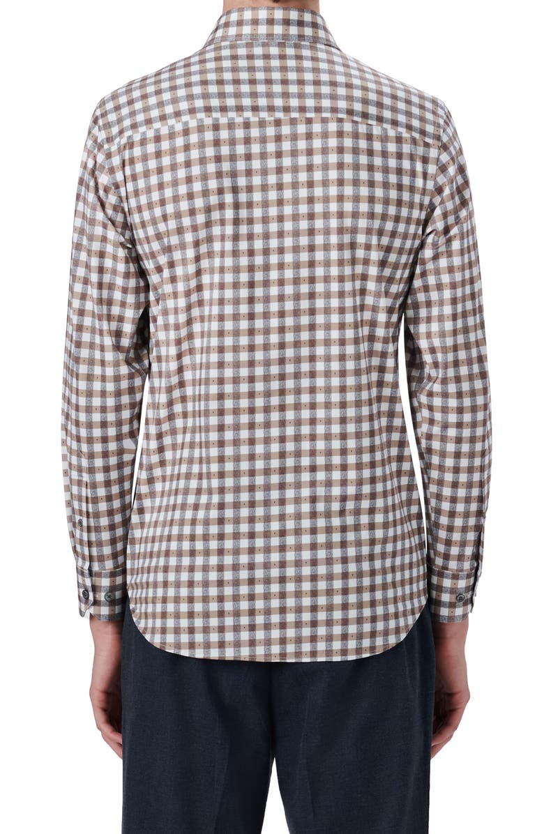 Bugatchi OoohCotton<sup>®</sup> Check Button-Up Shirt, Alternate, color, Chalk/ Red
