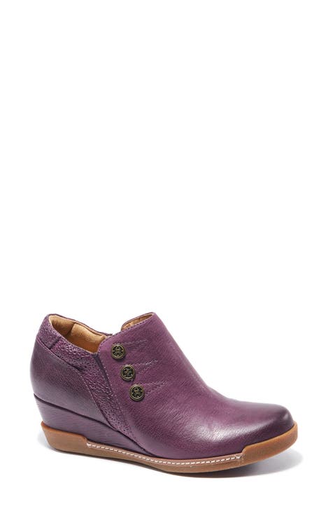 Purple wedge booties best sale