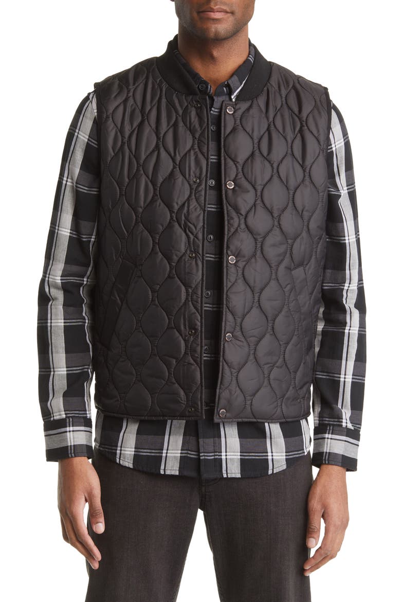 Water Repellent Puffer Vest, Main, color, BLACK