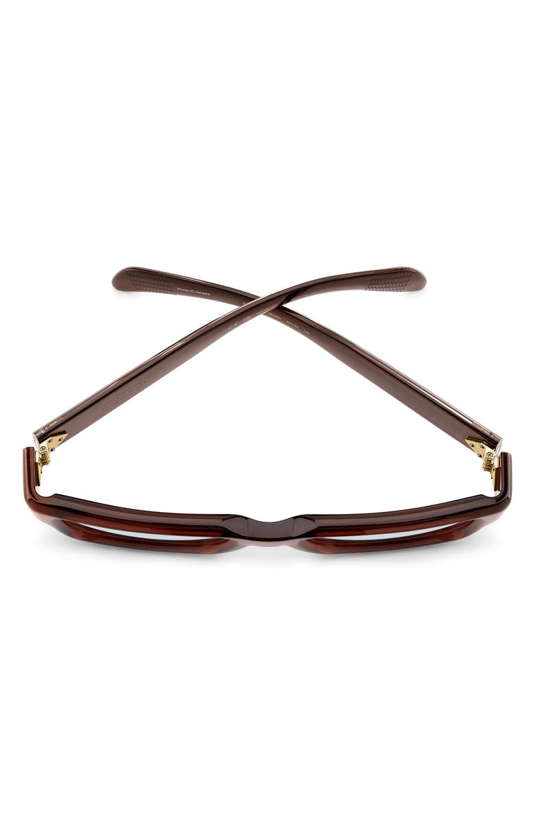 David Beckham Eyewear 53mm Rectangular Sunglasses, Alternate, color, Brown/ Blue Ft Ar