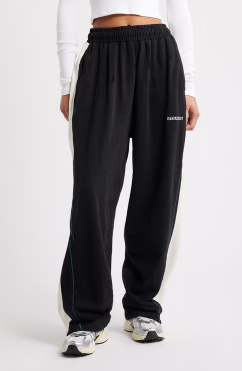 Harri Paneled Baggy Cotton Fleece Sweatpants