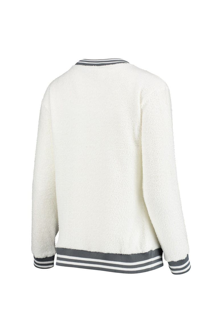 Women's Concepts Sport Cream/Charcoal New Jersey Devils Granite Sherpa Pullover Sweatshirt, Alternate, color, Cream